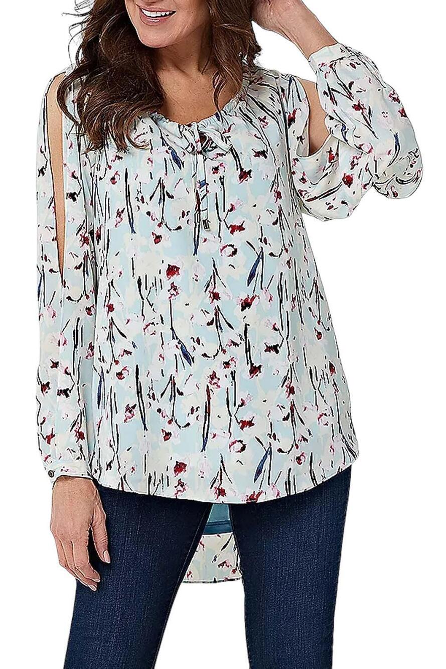 Haute Hippie Tribe Printed Long Sleeve Top Blue Floral - Regular